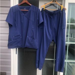 Women’s blue scrub pants & top